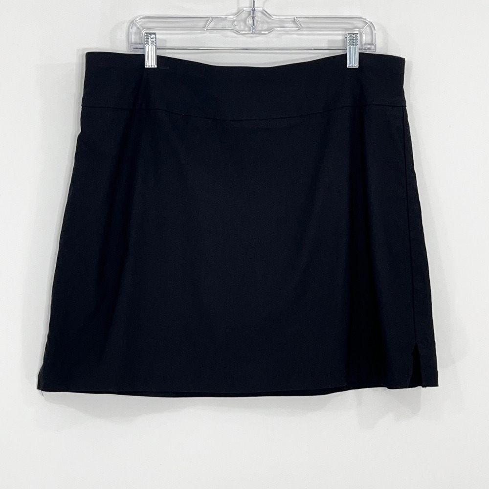 Rafaella Womens Black Skort Built-in Shorts Viscose Blend Stretch Size XXL